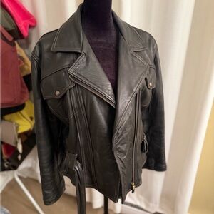 Sleek Black Leather Jacket
